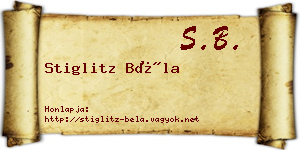 Stiglitz Béla névjegykártya
